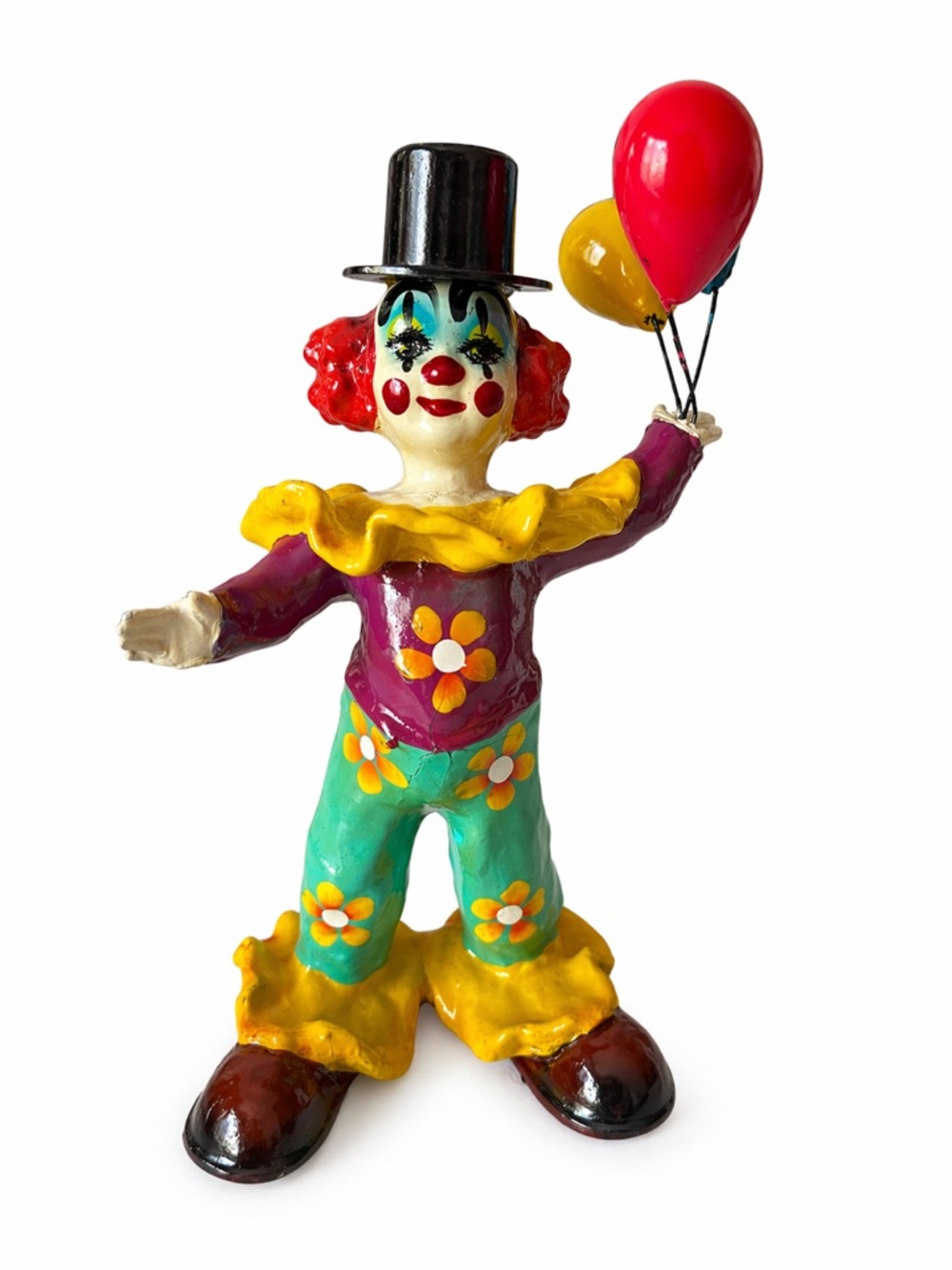 Vintage Made in Mexico folk art style clown